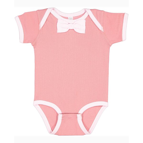 Rabbit Skins Infant Baby Rib Bow Tie Bodysuit Thumbnail