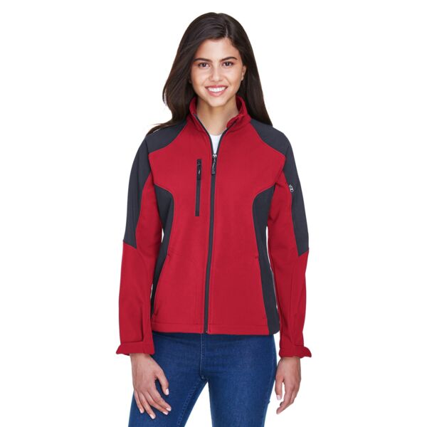 North End Ladies' Compass Colorblock Three-Layer Fleece Bonded Soft Shell Jacket Thumbnail